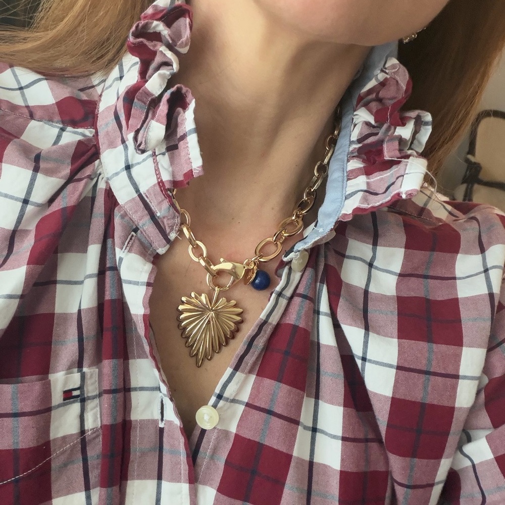 Classic Red and White Plaid "quarantina" - Women's Button Down Shirt by KMJ